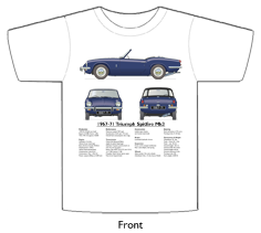 Triumph Spitfire Mk3 1967-71 (disc wheels) T-shirt Front